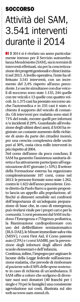 Corriere del Ticino 03.03.2015