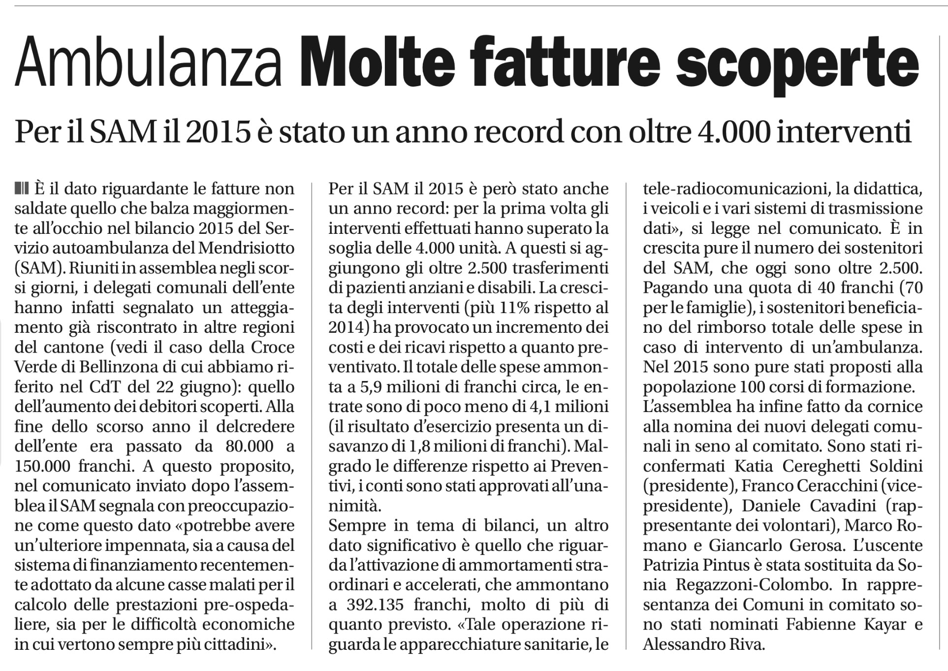 Corriere del Ticino 24.06.2016