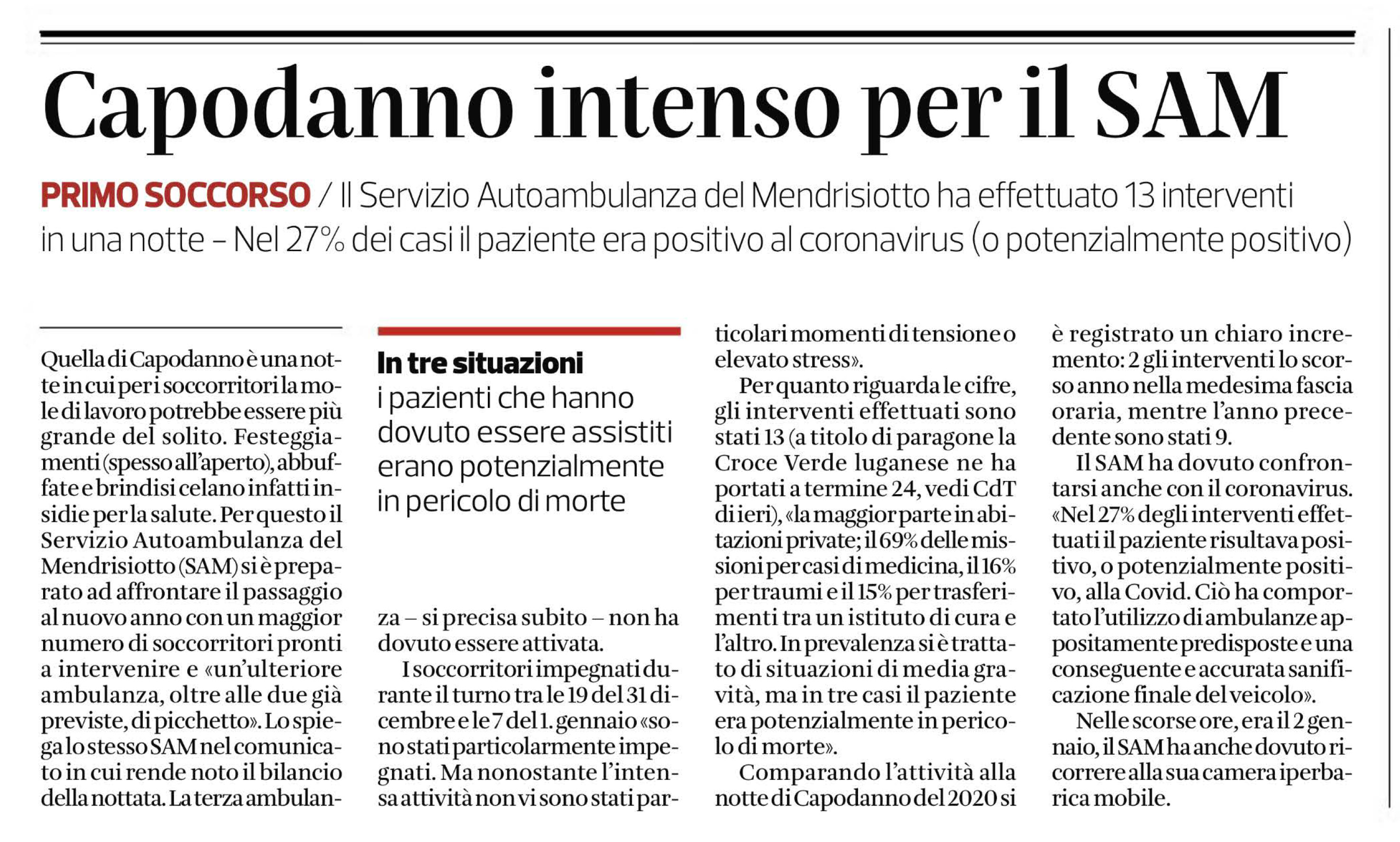 Corriere del Ticino.04.01.2022
